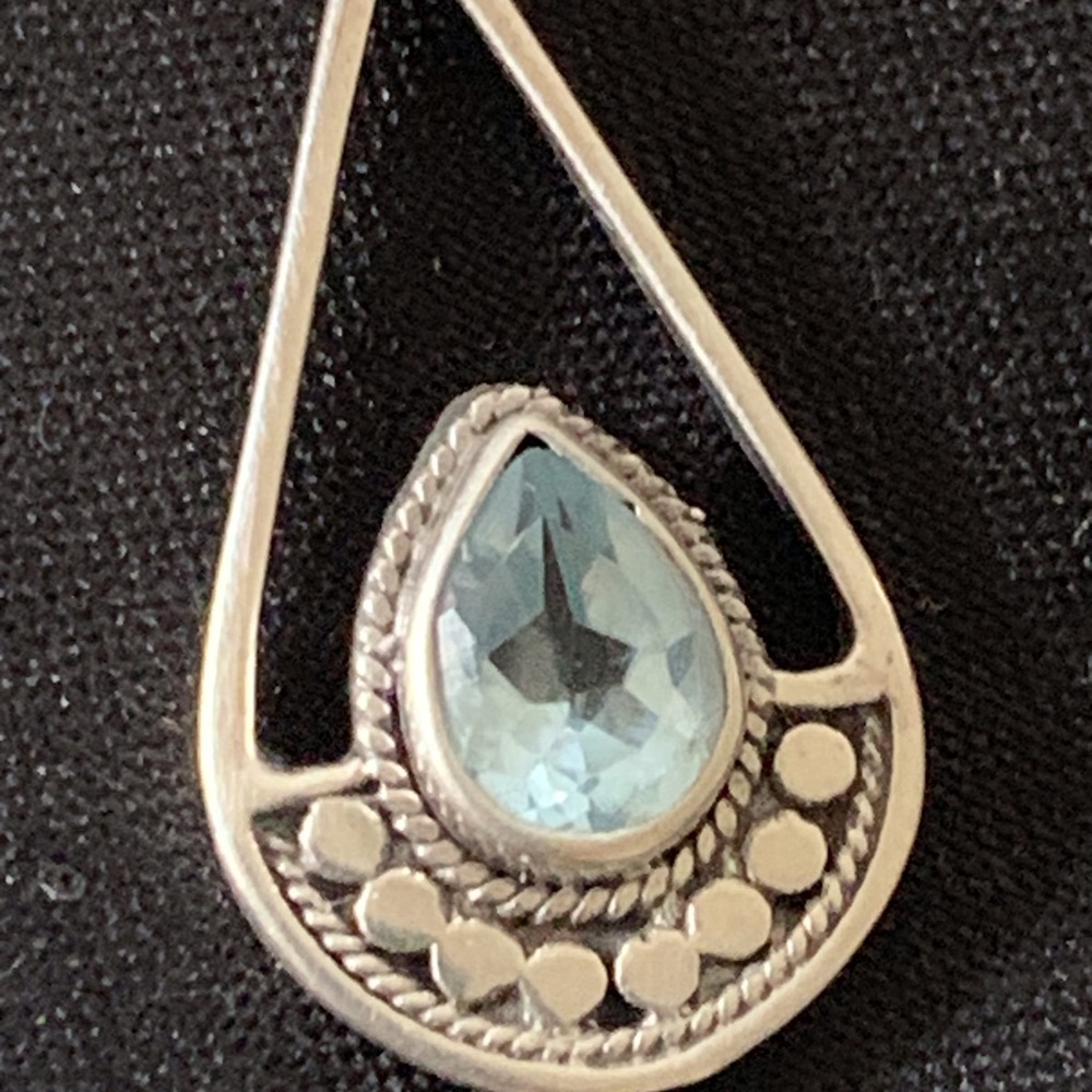 Silver blue topaz earrings